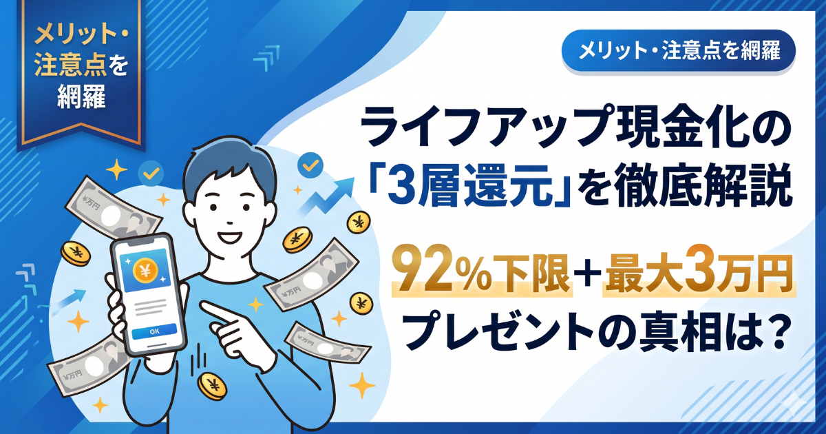 ライフアップ現金化は怪しい？口コミ・換金率・先払い買取との違いを解説