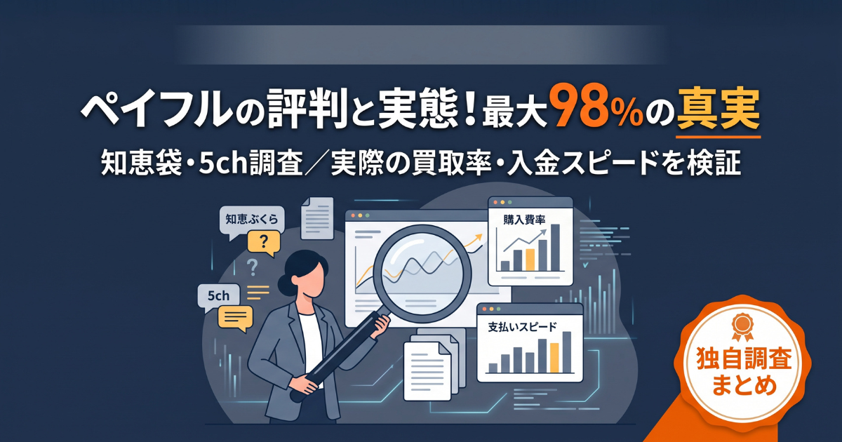 ペイフルは詐欺？口コミ・評判・買取率98%と実報告86%の差を検証