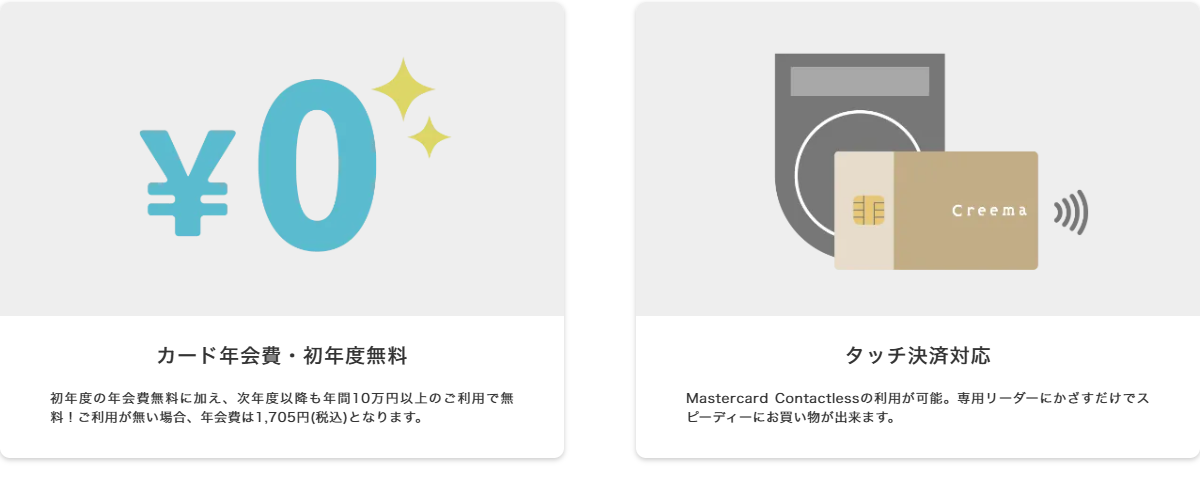 カード年会費・タッチ決済