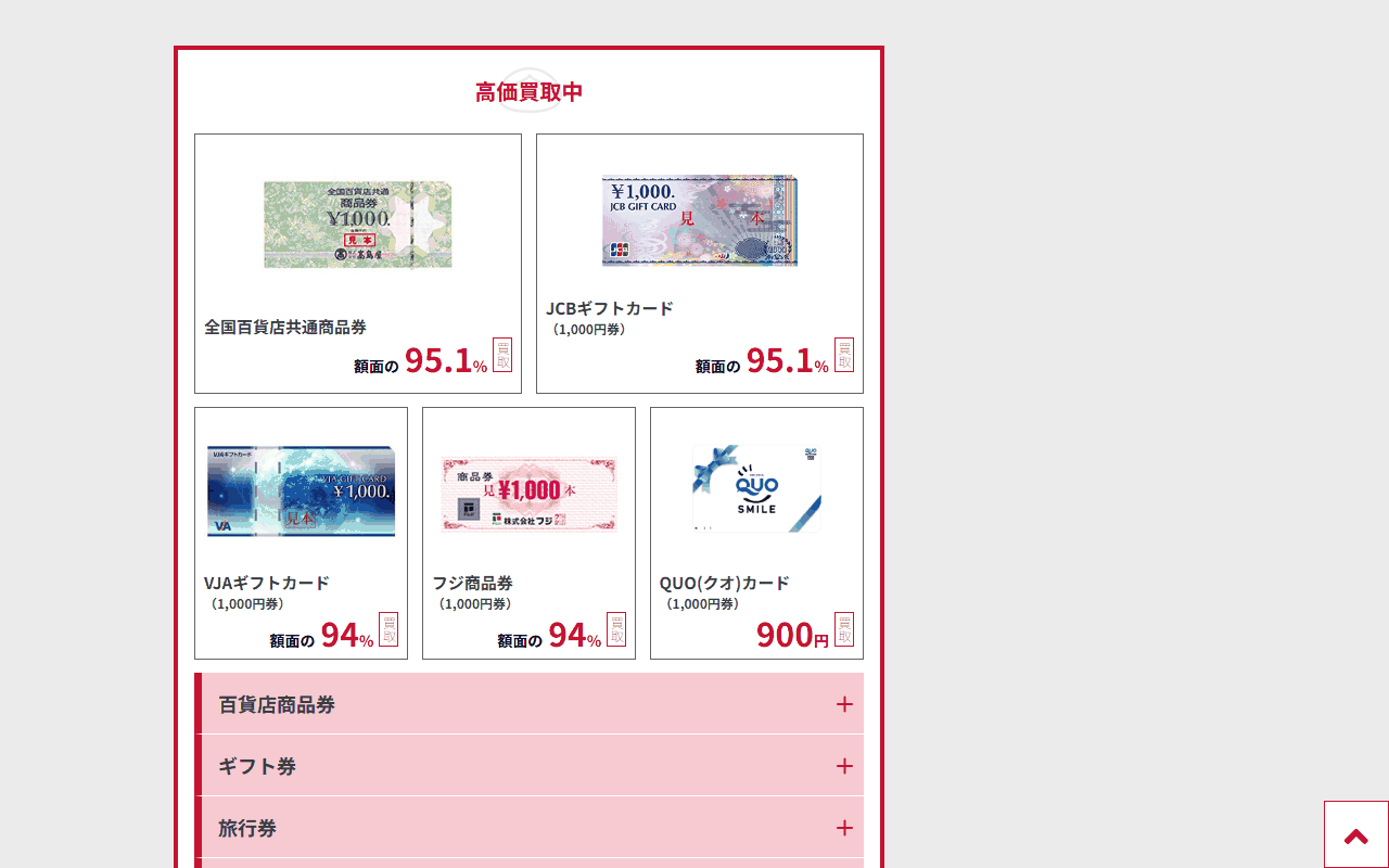 金券ひめの高価買取の案内