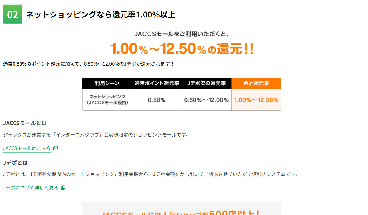 インヴァストカードの特徴（続き）