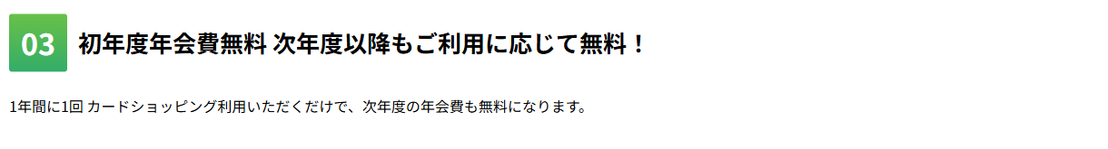 KYGNUS JACCS CARDの特徴（続き）