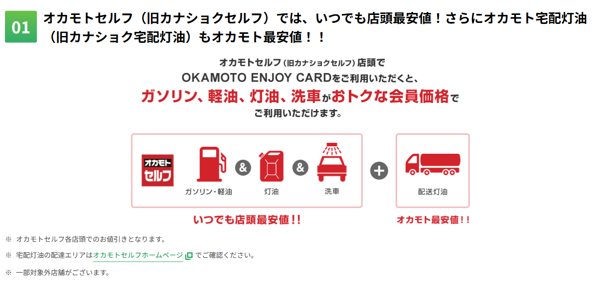 OKAMOTO ENJOY CARDの特徴
