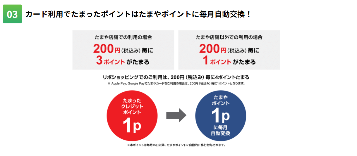 たまやカードの特徴