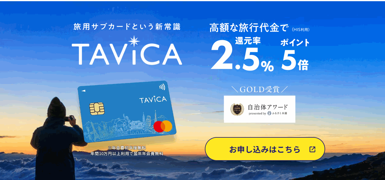 HISのクレジットカード TAViCAのページ