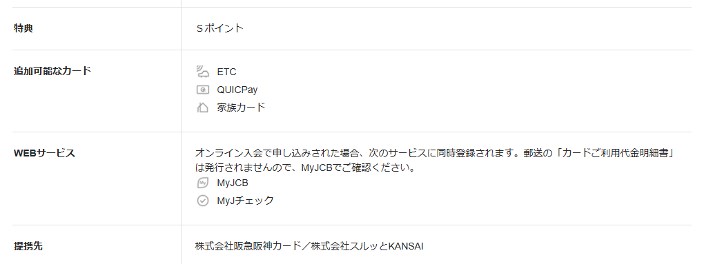 JCBの阪神タイガースSTACIA PiTaPa JCBカードのページの基本情報。特典と提携先を記載している
