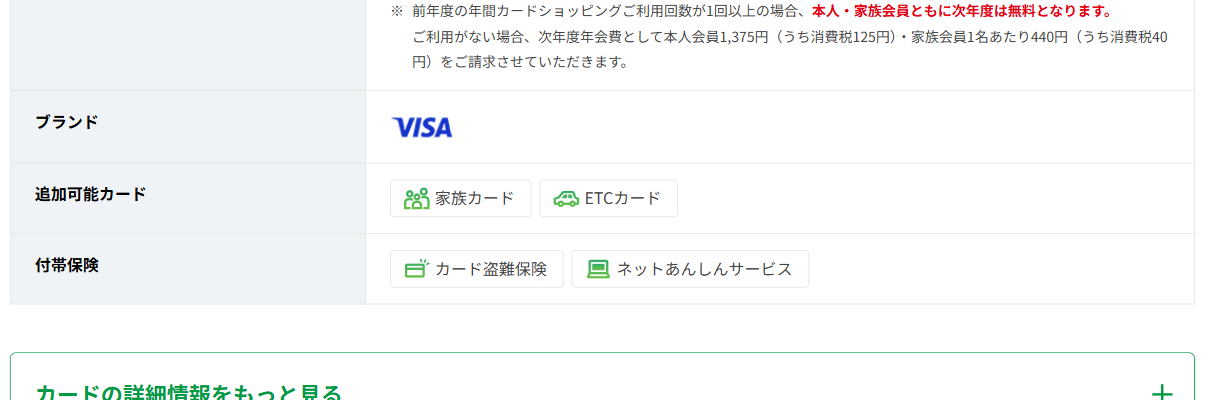 Yoshida Drivers Club カードのカード基本情報（ブランド・付帯保険）