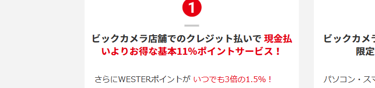 ビックカメラJ-WESTカードの公式ページ:ビックカメラ店舗でのクレジット払いは、基本11%のビックポイ
