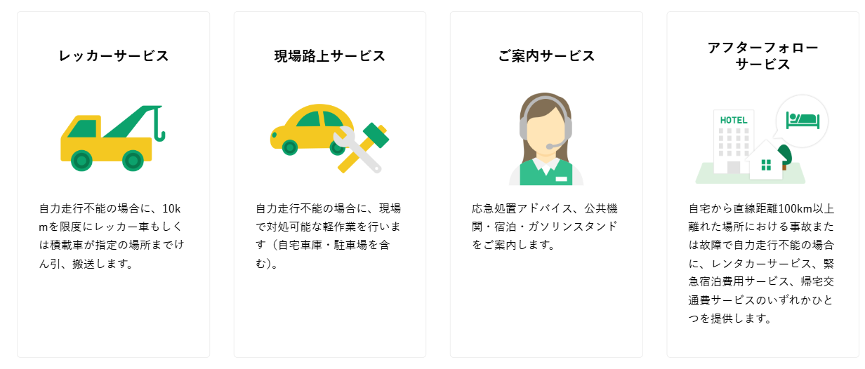JCBカーレスキュー365の公式ページ：レッカーは、自力で走れないときに10kmまでけん引・搬送