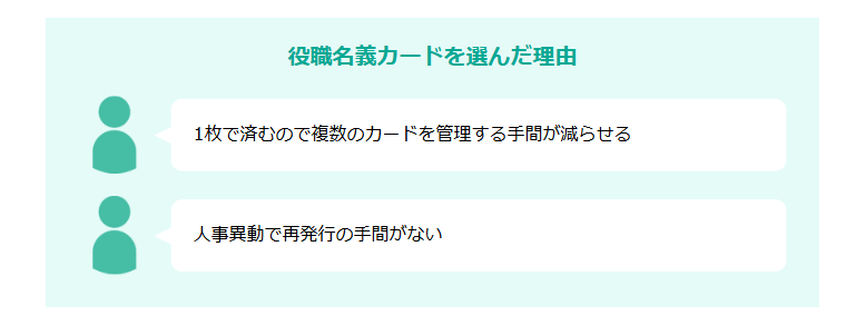 ビューコーポレートカードの公式ページ:役職名義カードなら、人事異動のたびに再発行する手間がない