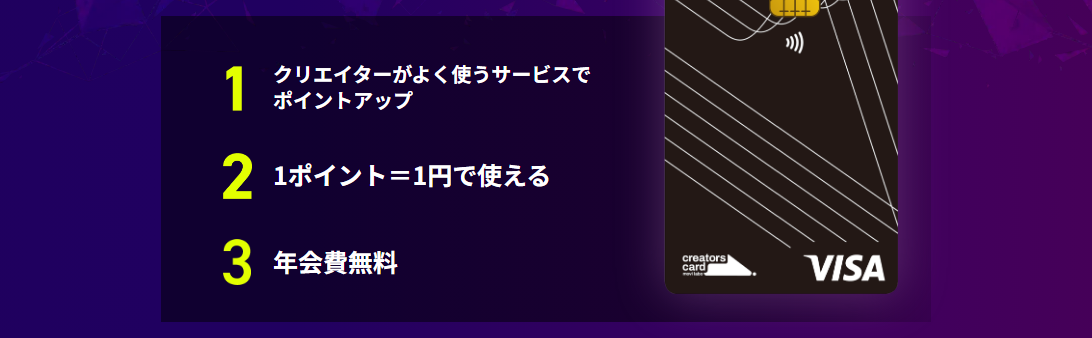 creators cardの年会費などの基本情報