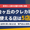 新百合ヶ丘のクレジットカード現金化で使える店舗は金券を買い取る5店。来店型の現金化専門店は新百合ヶ丘になく、近いのは小田急線の急行で1駅の町田とまとめたアイキャッチ