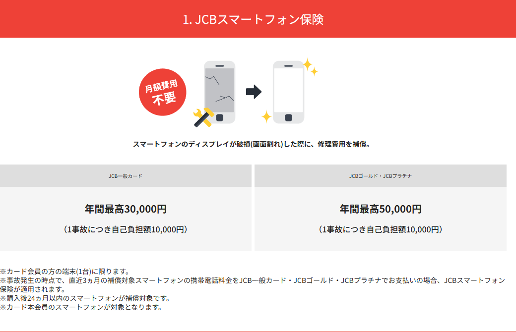 八十二JCBカードの公式ページ：JCBスマートフォン保険