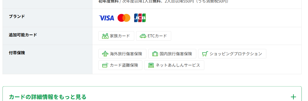 ジャックスカードゴールドのカード基本情報（ブランド・付帯保険）