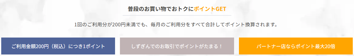 しずぎんjoyca Jの公式ページ：ポイントのため方