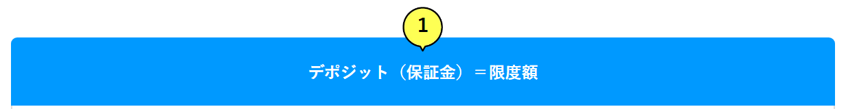 デポジット型ビジネスカードの公式ページ：限度額は、預けた保証金（デポジット）と同じ額