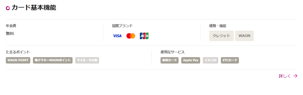 メイクマンカードのカード基本機能（年会費・国際ブランド・たまるポイント）