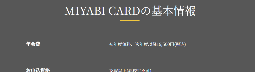 MIYABI CARDの公式ページ