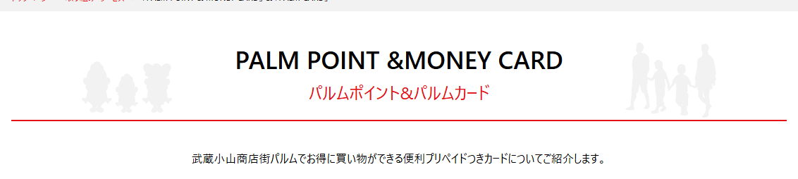PALM Mastercardの公式ページ：PALM POINT &MONEY CARD パ