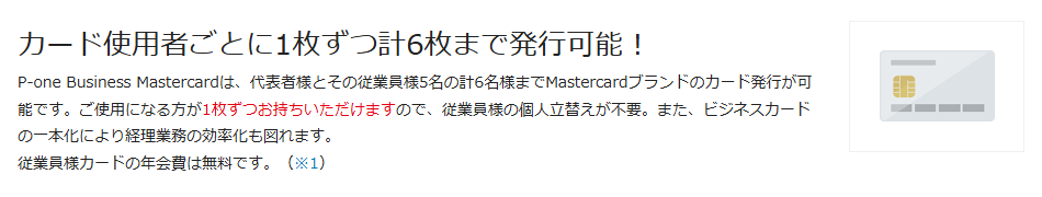 P-one Business Mastercardの年会費などの基本情報