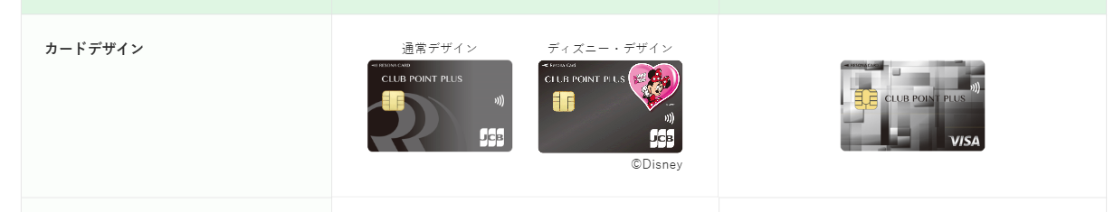 りそなクレジットカード〈クラブポイントプラス〉JCBの公式ページ：カードデザイン 通常デザイン ディズニー・デザイ