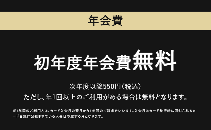 RIVERSIDE CARDの年会費