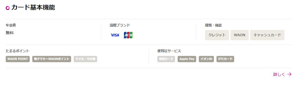 荘銀イオンカードのカード基本機能（年会費・国際ブランド・たまるポイント）